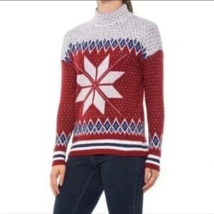 💥 Telluride Snowflake Fairisle Mock Neck Sweater Large